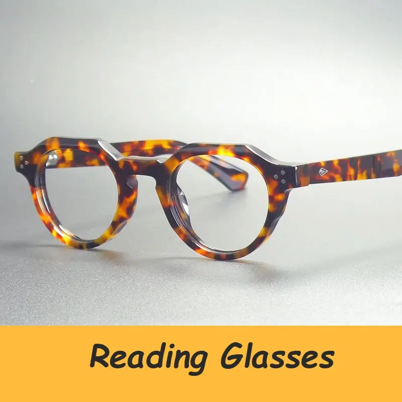 Unisex Round Full Rim Acetate Flat Top Reading Glasses G66301 — view 1 | Rx Spectacle