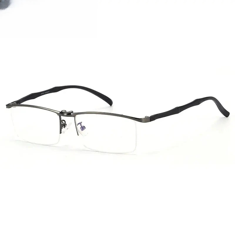 Men's Square Semi-Rimless Stainless Steel Prescription Glasses 926676 — view 4 | Rx Spectacle
