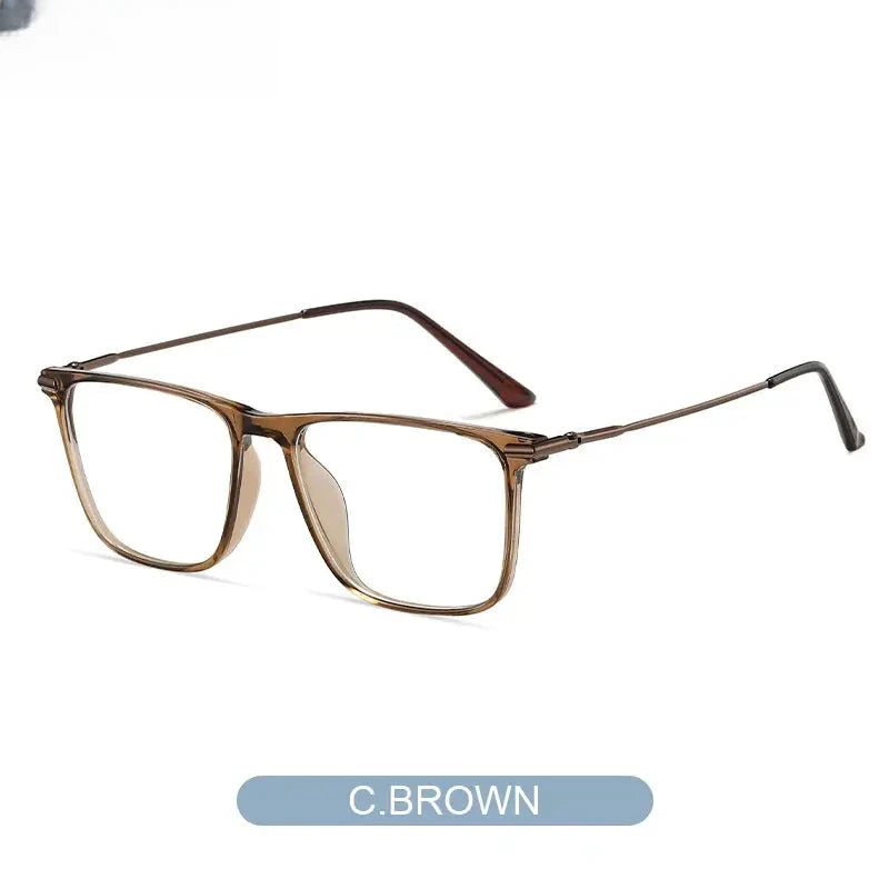 Women's Square Full Rim Titanium Reading Glasses 007 — view 7 | Rx Spectacle