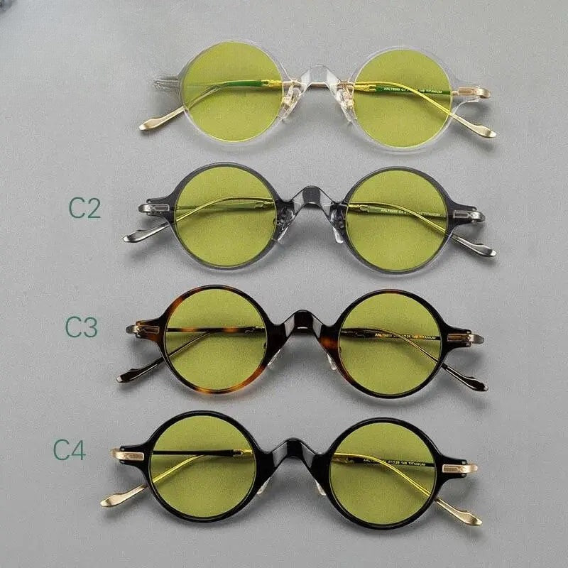 Unisex Round Full Rim Titanium Prescription Glasses 4128B — view 5 | Rx Spectacle