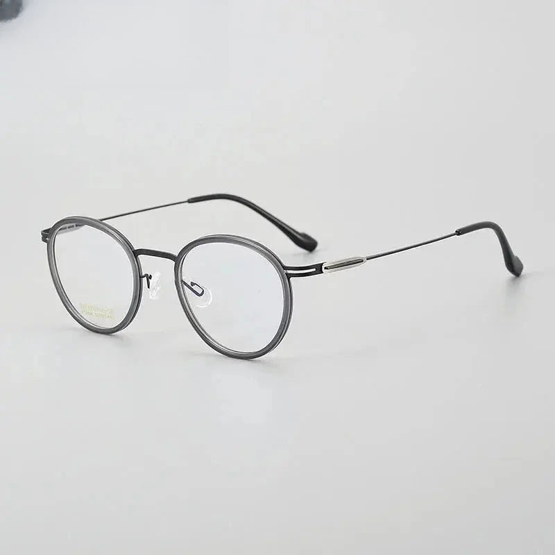 Women's Round Full Rim Titanium Prescription Glasses 404004 — view 4 | Rx Spectacle
