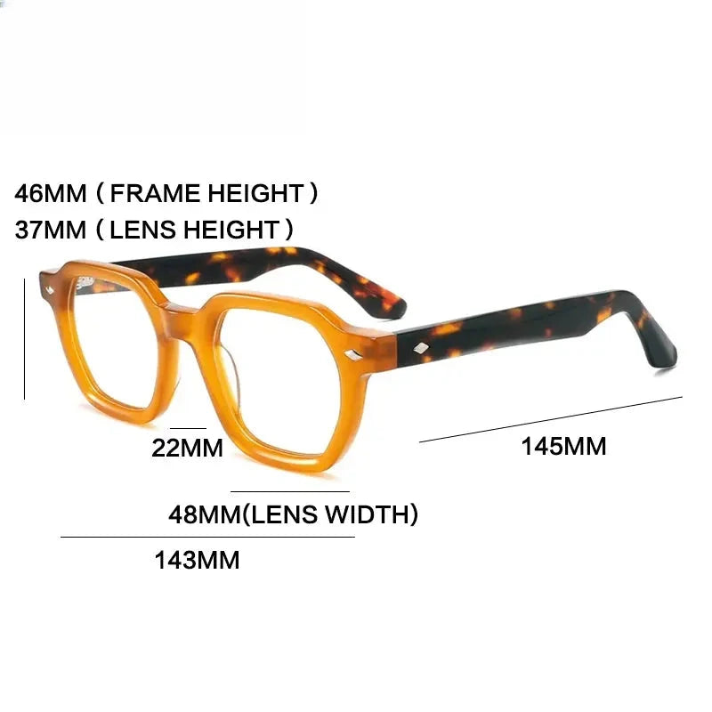 Unisex Polygon Full Rim Acetate Flat Top Prescription Glasses Gxyj1501 — view 5 | Rx Spectacle