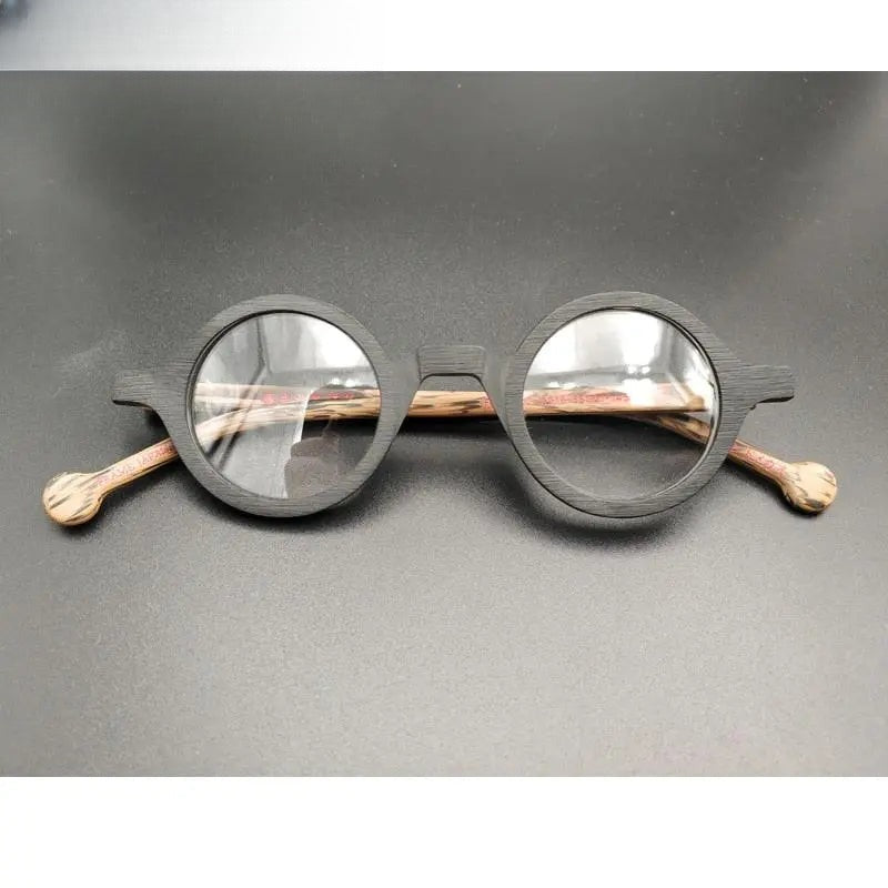 Unisex Round Full Rim Acetate Prescription Glasses Y916 — view 4 | Rx Spectacle
