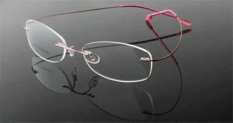Women's Square Rimless Titanium Prescription Glasses 60749 — view 4 | Rx Spectacle