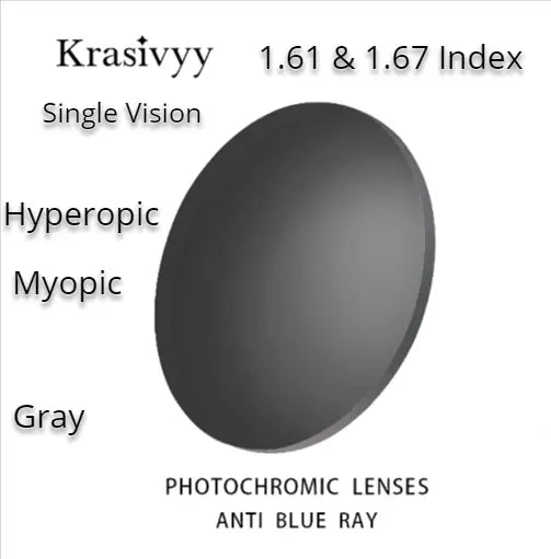 Single Vision Photochromic Gray Lenses — view 1 | Rx Spectacle