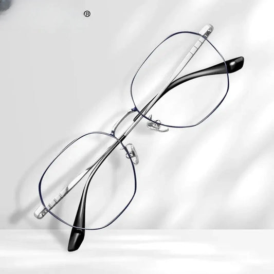 Women's Square Full Rim Titanium Reading Glasses 621280 — view 1 | Rx Spectacle