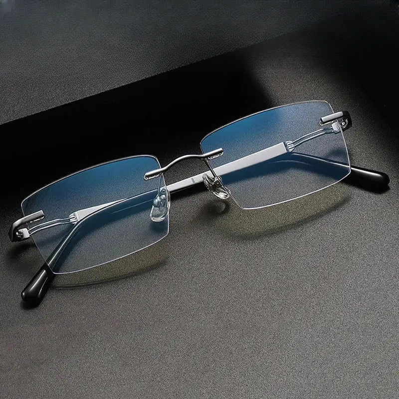 Women's Square Rimless Titanium Prescription Glasses 233302 — view 1 | Rx Spectacle