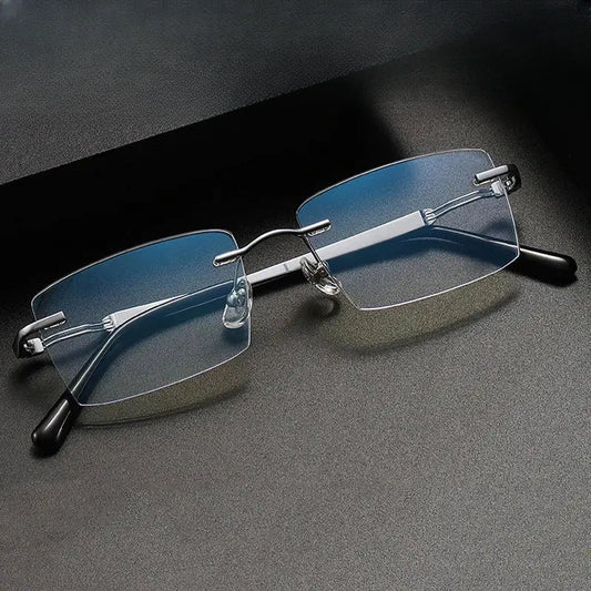 Women's Square Rimless Titanium Prescription Glasses 233302 — view 1 | Rx Spectacle