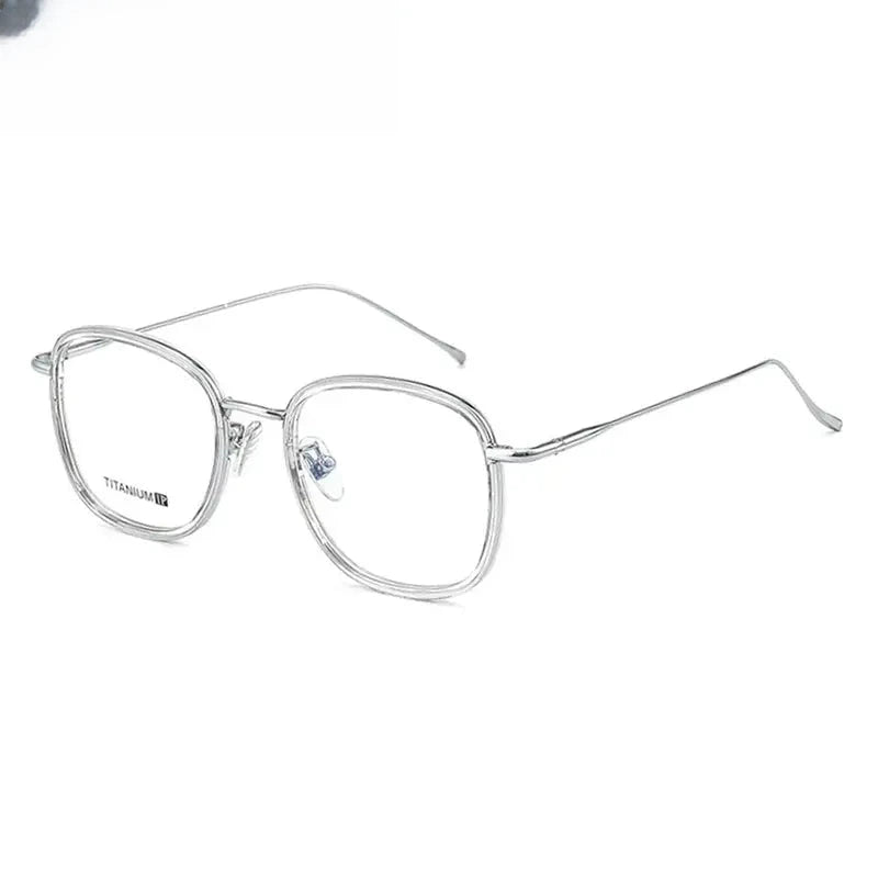 Unisex Square Full Rim Titanium Prescription Glasses 388037 — view 6 | Rx Spectacle