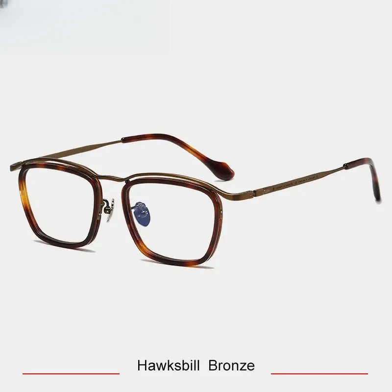 Men's Square Full Rim Titanium Prescription Glasses 35916 — view 3 | Rx Spectacle