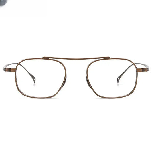 Unisex Square Full Rim Titanium Reading Glasses 49501 — view 1 | Rx Spectacle