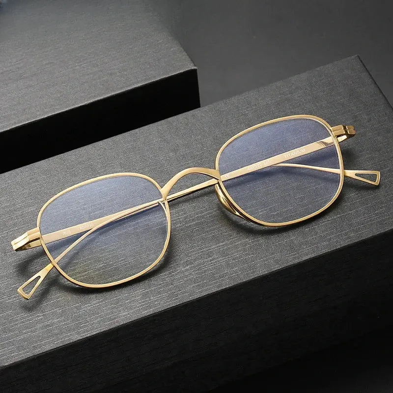 Unisex Square Full Rim Titanium Prescription Glasses 842114 — view 1 | Rx Spectacle