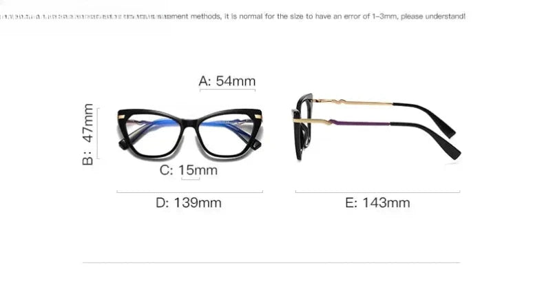 Women's Cat Eye Full Rim Titanium Reading Glasses 2107 — view 14 | Rx Spectacle