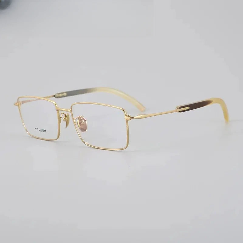 Men's Square Full Rim Titanium Prescription Glasses 612301 — view 5 | Rx Spectacle