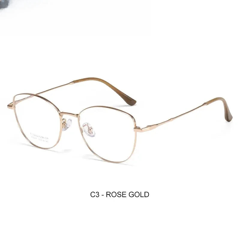 Women's Cat Eye Full Rim Alloy Prescription Glasses 90275 — view 3 | Rx Spectacle