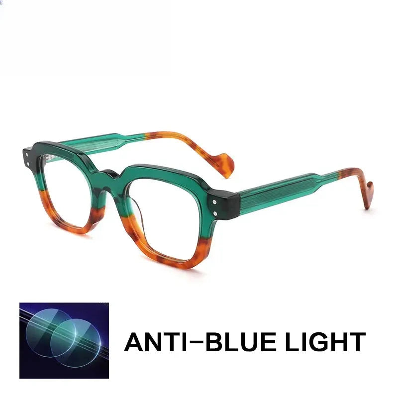 Unisex Square Full Rim Acetate Flat Top Reading Glasses G2394 — view 6 | Rx Spectacle