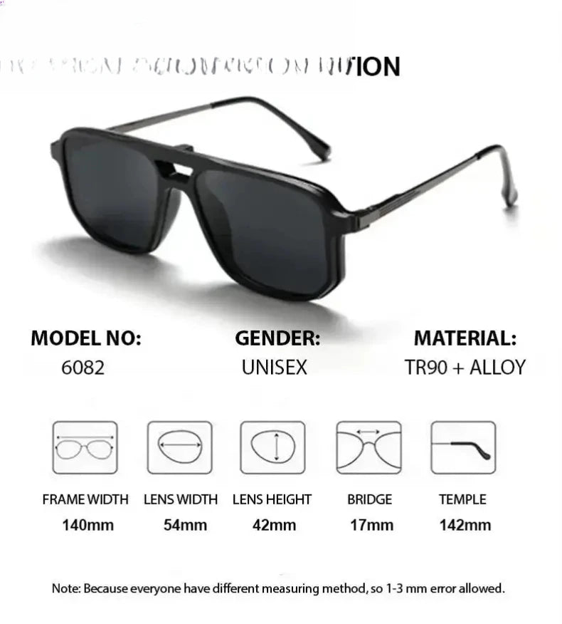 Unisex Square Full Rim Alloy Prescription Glasses 60824 — view 2 | Rx Spectacle