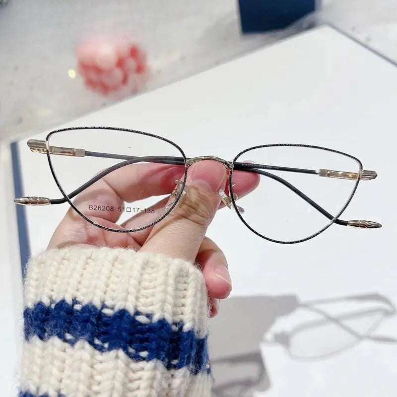 Women's Cat Eye Full Rim Stainless Steel Prescription Glasses 26208 — view 12 | Rx Spectacle