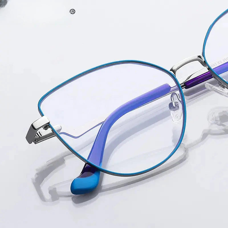 Women's Cat Eye Full Rim Stainless Steel Reading Glasses 3043 — view 3 | Rx Spectacle
