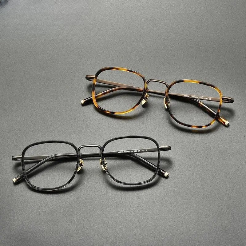 Unisex Square Full Rim Titanium Prescription Glasses Gxyj848 — view 7 | Rx Spectacle