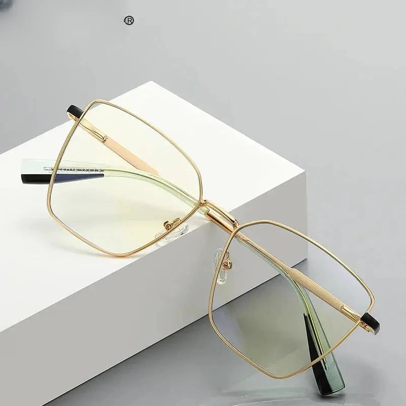 Women's Square Full Rim Alloy Reading Glasses Pfd3051 — view 1 | Rx Spectacle