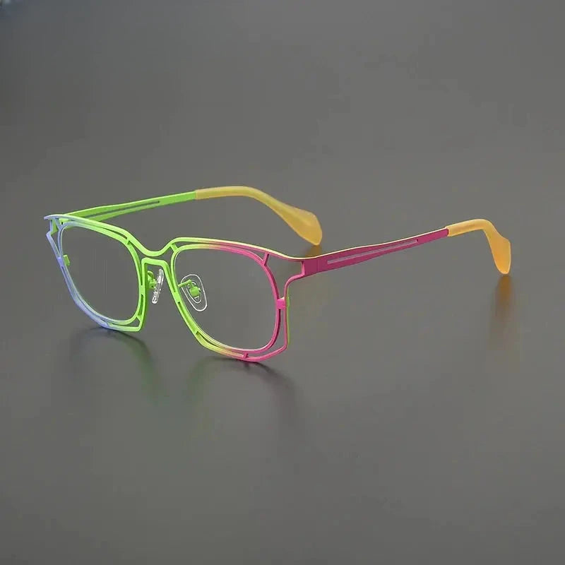 Women's Square Full Rim Titanium Prescription Glasses G85865 — view 4 | Rx Spectacle