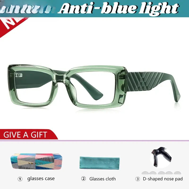 Women's Rectangular Full Rim Titanium Prescription Glasses 512247 — view 4 | Rx Spectacle