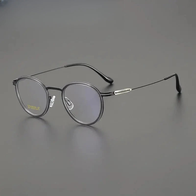 Women's Round Full Rim Titanium Prescription Glasses 99237 — view 5 | Rx Spectacle