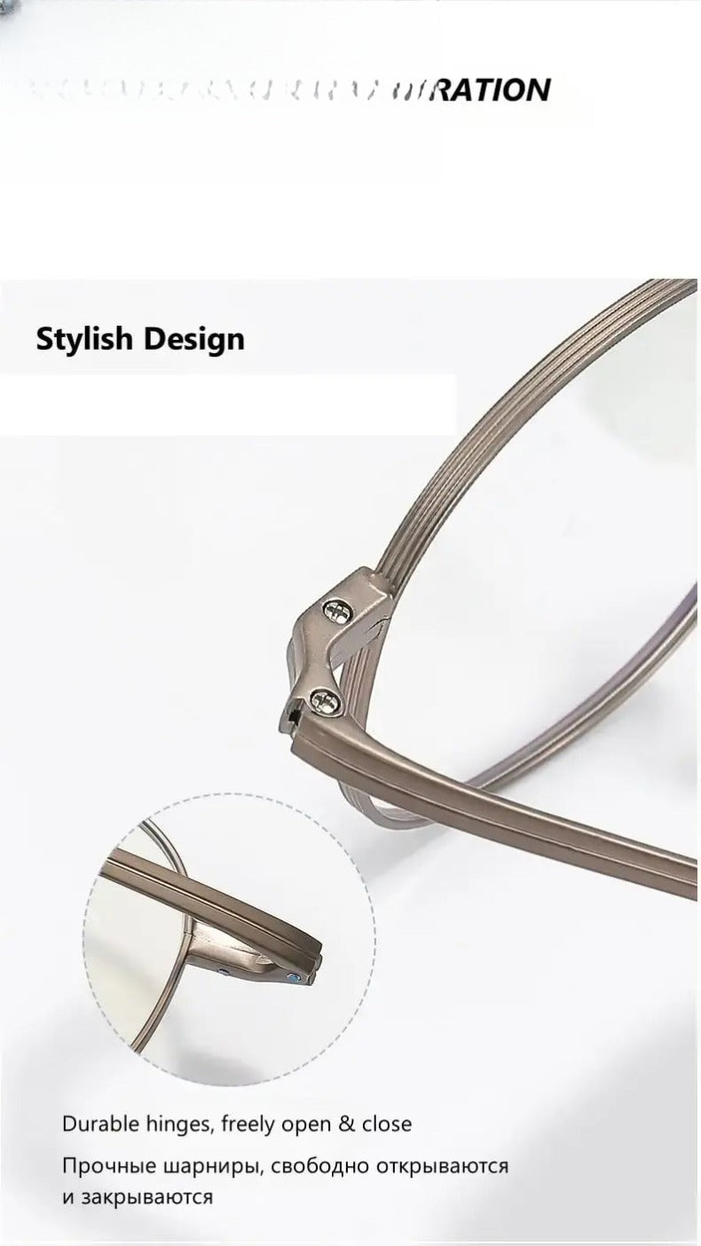 Unisex Oval Full Rim Titanium Prescription Glasses 88055 — view 3 | Rx Spectacle