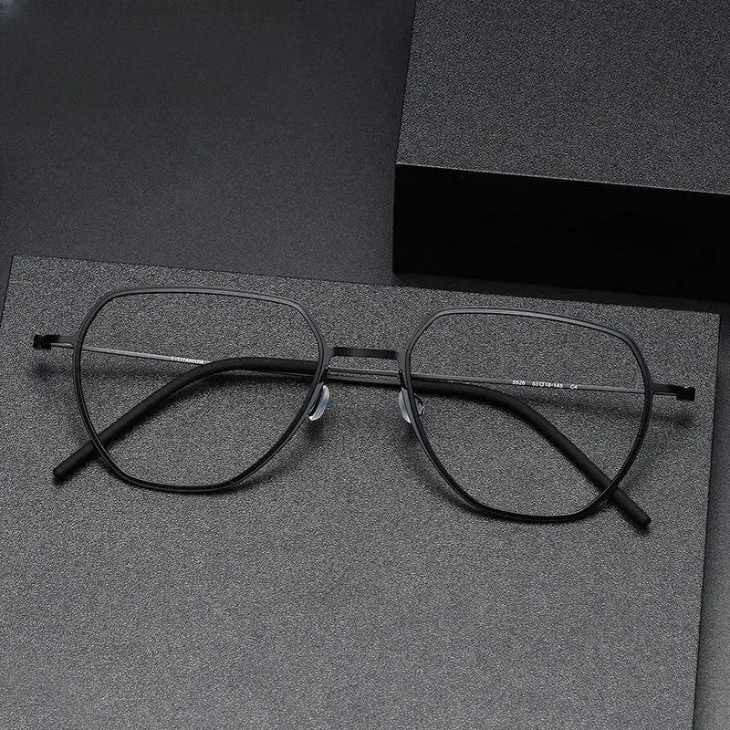 Unisex Oval Full Rim Titanium Flat Top Prescription Glasses O5526 — view 1 | Rx Spectacle