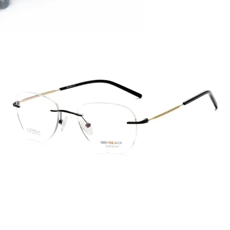 Women's Oval Rimless Stainless Steel Prescription Glasses 91811 — view 3 | Rx Spectacle