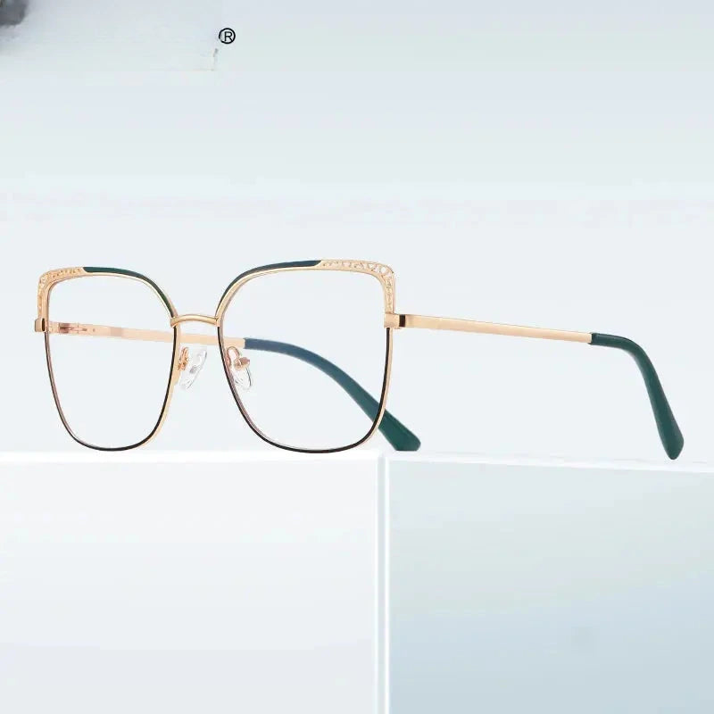 Women's Square Full Rim Alloy Reading Glasses 3114 — view 3 | Rx Spectacle