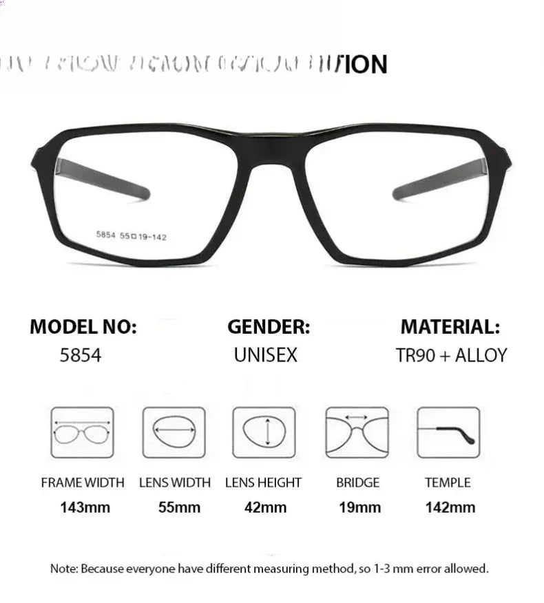 Men's Square Full Rim TR90 Prescription Glasses 615854 — view 2 | Rx Spectacle