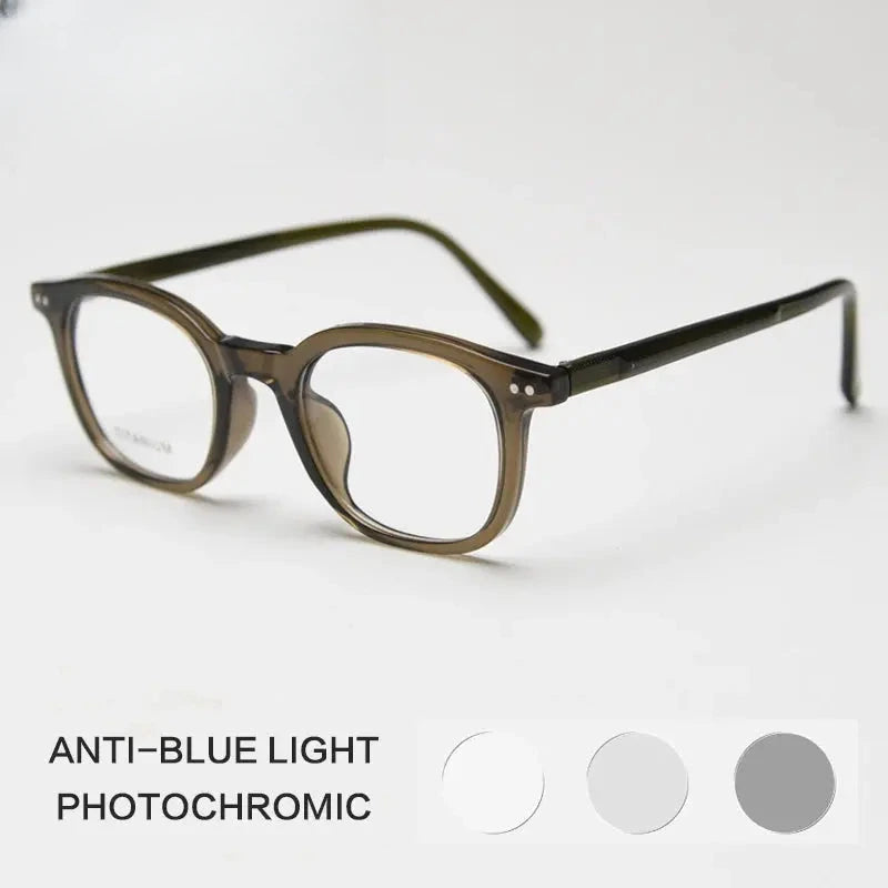 Unisex Square Full Rim Titanium Reading Glasses 98598 — view 4 | Rx Spectacle