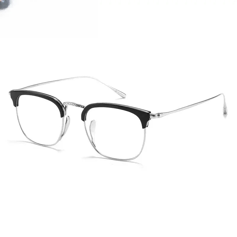 Men's Square Full Rim Titanium Prescription Glasses 35902 — view 1 | Rx Spectacle