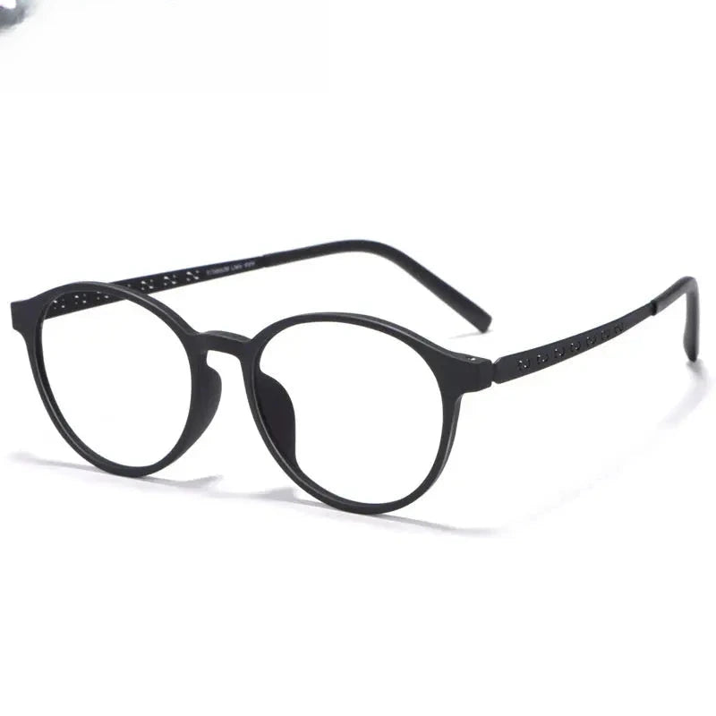 Women's Round Full Rim Titanium Prescription Glasses 88684 — view 6 | Rx Spectacle