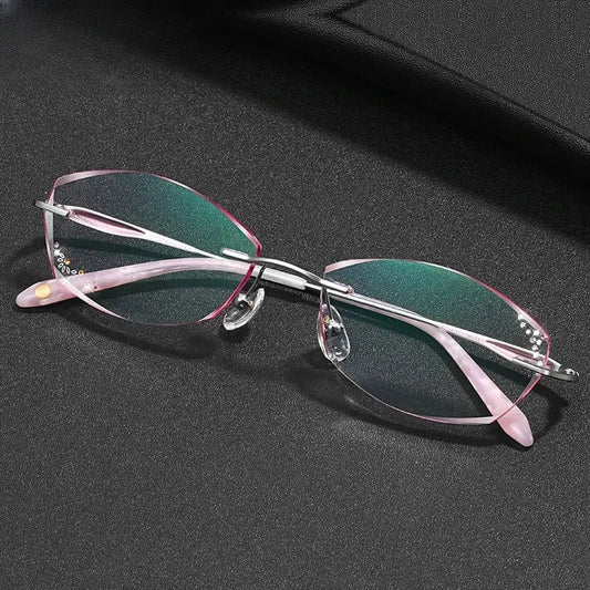 Women's Oval Rimless Titanium Prescription Glasses 699142 — view 1 | Rx Spectacle