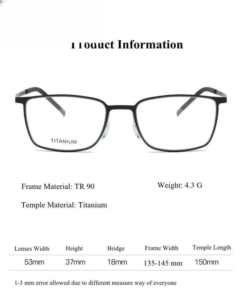 Unisex Square Full Rim Titanium Prescription Glasses 2886 — view 5 | Rx Spectacle