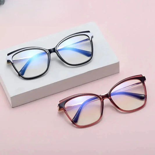 Women's Cat Eye Full Rim Alloy Prescription Glasses 95827 — view 1 | Rx Spectacle