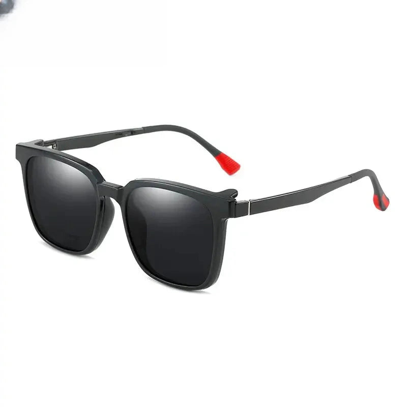 Unisex Square Full Rim Titanium Clip-On Prescription Glasses 21907 — view 7 | Rx Spectacle