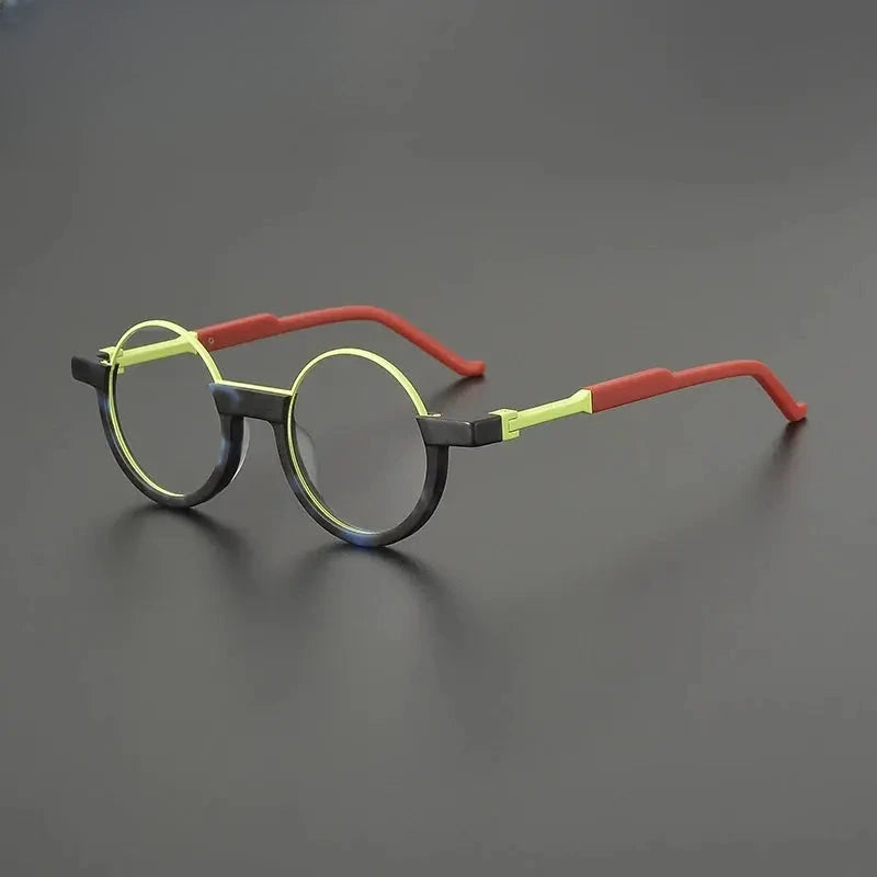 Unisex Round Full Rim Acetate Prescription Glasses G9366 — view 7 | Rx Spectacle