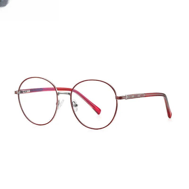 Women's Round Full Rim Alloy Reading Glasses 3071 — view 12 | Rx Spectacle