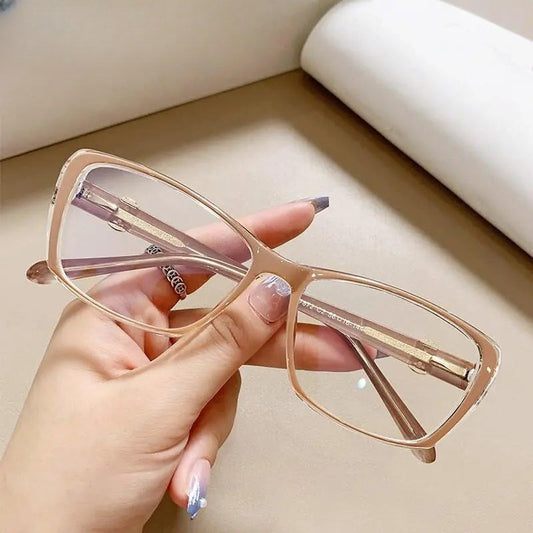 Women's Square Full Rim Titanium Prescription Glasses 7872 — view 1 | Rx Spectacle