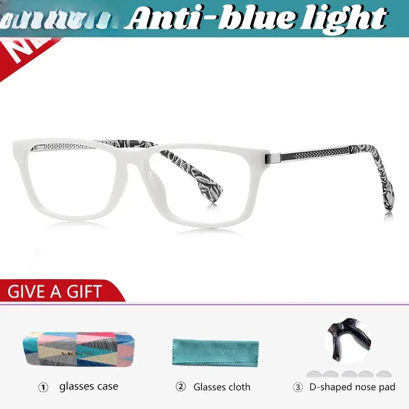 Women's Square Full Rim Titanium Reading Glasses 97205 — view 5 | Rx Spectacle