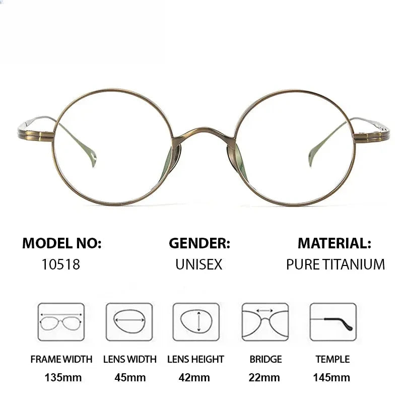 Women's Round Full Rim Titanium Clip-On Prescription Glasses 710518 — view 2 | Rx Spectacle