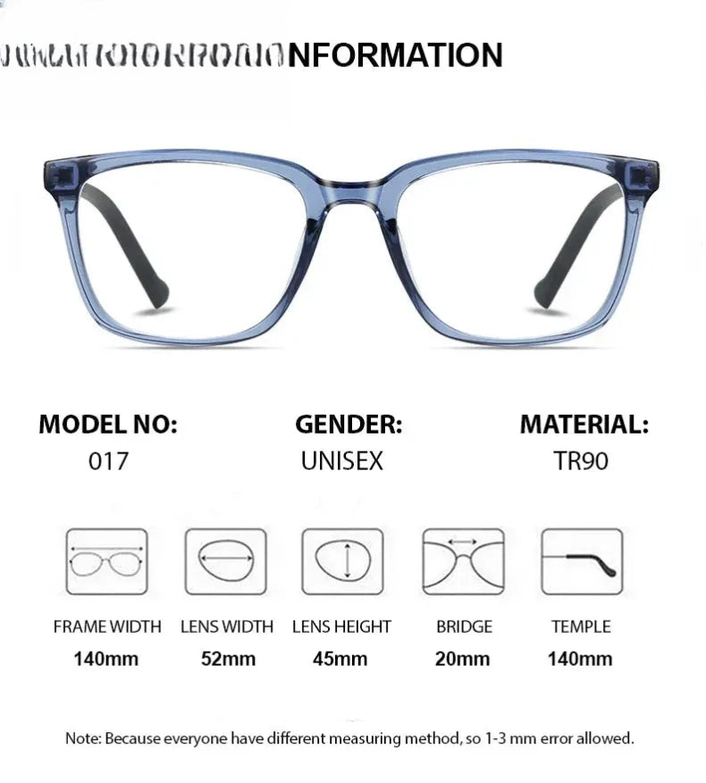 Unisex Square Full Rim Titanium Prescription Glasses 52017 — view 2 | Rx Spectacle
