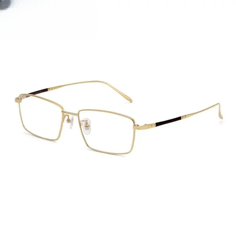 Men's Square Full Rim Titanium Prescription Glasses 1045 — view 8 | Rx Spectacle