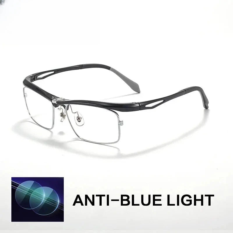 Unisex Square Full Rim Alloy Reading Glasses 679001 — view 5 | Rx Spectacle