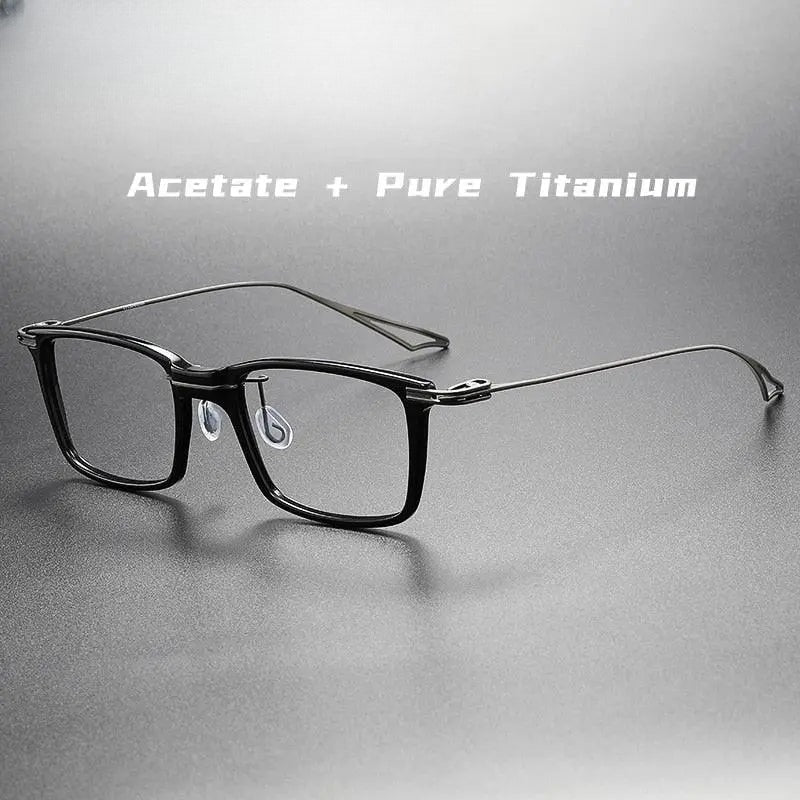 Unisex Square Full Rim Titanium Prescription Glasses 1128 — view 1 | Rx Spectacle