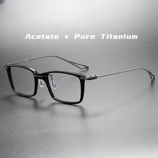 Unisex Square Full Rim Titanium Prescription Glasses 1128 — view 1 | Rx Spectacle